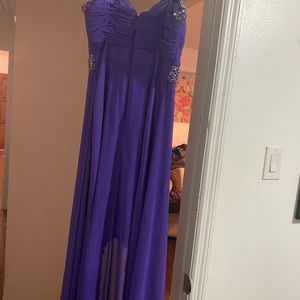Maxi High/ low purple prom dress
